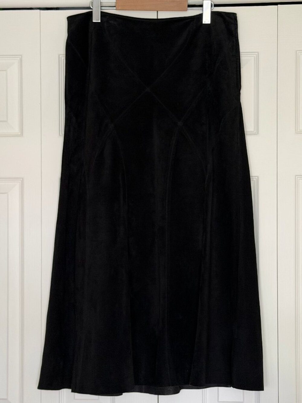 Danier Leather Black Suede Maxi Skirt